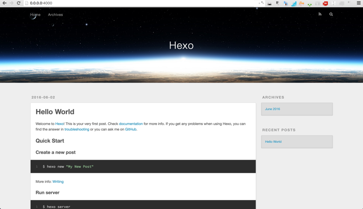 Hexo hello